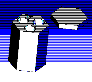 battery holder, barrel in a hexagonal bar shape