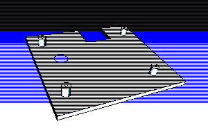 support plate with small pegs and a button opening