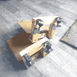 the two parts of the hotas mount on the floor