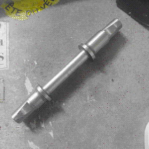 custom made axle on top of a table, it set diagonally